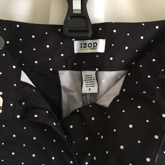 IZOD Women’s Black White Polka Dot Shorts Size 8 - Picture 2 of 5